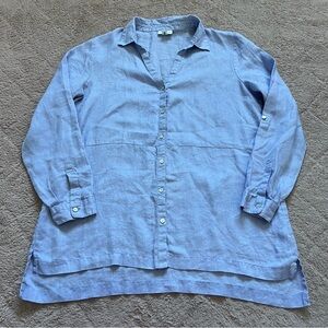 J. Jill V-Neck Linen Tunic Blouse Women’s Size M